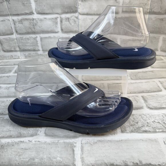 Nike Women's Size 8 Ultra Comfort Footbed Blue Thong Flip Flop Sandals-RARE - Picture 1 of 10